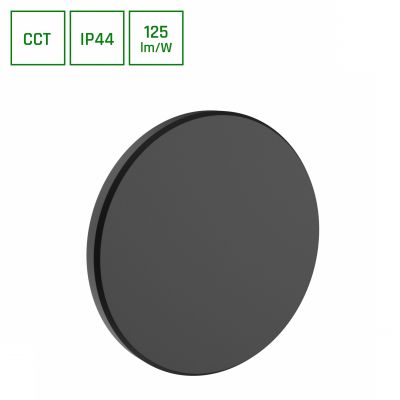 Kinkiet oprawa ścienna PIATTA 12W CCT 230V IP44 180x47MM CZARNY OKRĄGŁA ELEWACYJNA Spectrum LED (SLI003030CCT_PW)